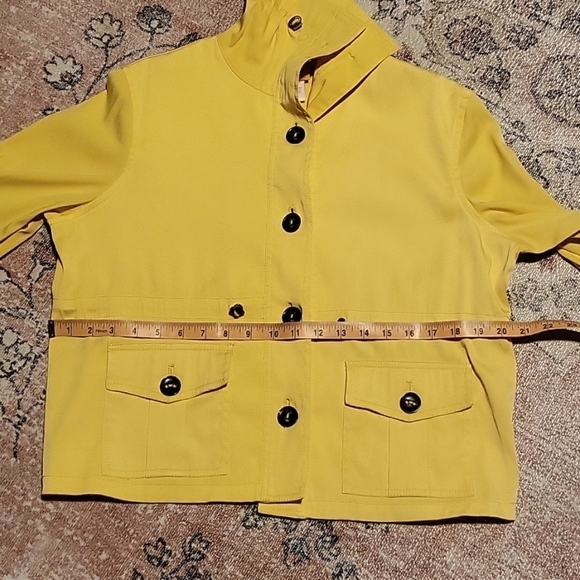 Vintage Ruby Rd. Yellow Button Down Lightweight Jacket Adjustable Waist Size 10P - Picture 13 of 15
